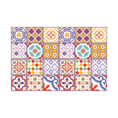 24 Pieces 15x15cm Colourful Moroccan Tile Stickers - 5