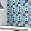 24 Pieces 15x15cm Daliah Blue Turquoise Mediterranean Tile Stickers