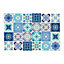 24 Pieces 15x15cm Daliah Blue Turquoise Mediterranean Tile Stickers