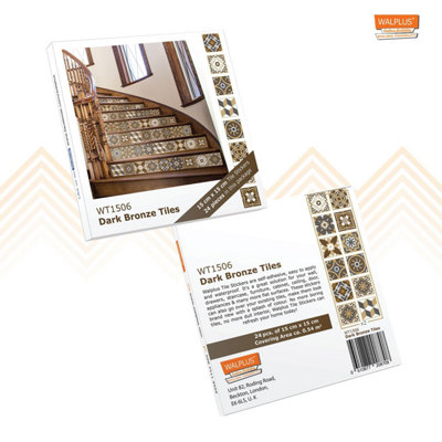 24 Pieces 15x15cm Dark Bronze Tile Stickers - 4