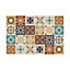24 Pieces 15x15cm Jama Brown and Blue Moroccan Tile Stickers