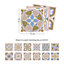24 Pieces 15x15cm Light Sapphire and Parchment Traditional Spanish Tile Stickers