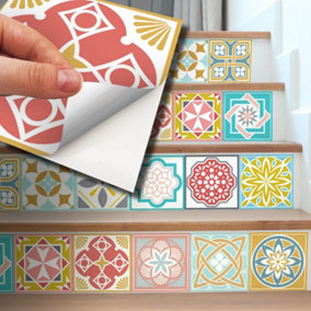 24 Pieces 15x15cm Malia Colourful Tile Stickers
