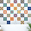 24 Pieces 15x15cm Mara Colourful Mix Mediterranean Tile Stickers