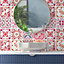 24 Pieces 15x15cm Moroccan Rose Red Mosaic Tile Stickers