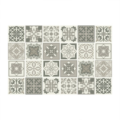 24 Pieces 15x15cm Noor Light Brown Beige Mediteranean Tile Stickers