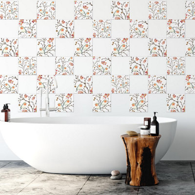 24 Pieces 15x15cm Ode To The Robin Redbreast Tile Stickers Price Comparisons | Compare The Build
