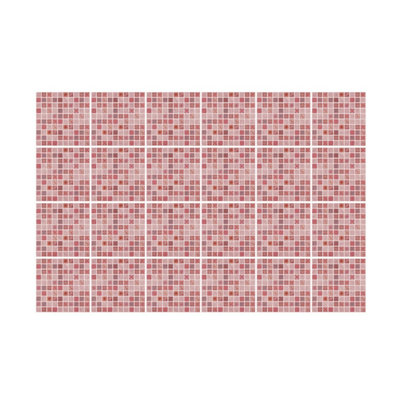 24 Pieces 15x15cm Pink Marble Vintage Azulejo Mosaic Tile Stickers - 4