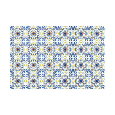24 Pieces 15x15cm Porto Blue and Yellow Azulejo Tile Stickers