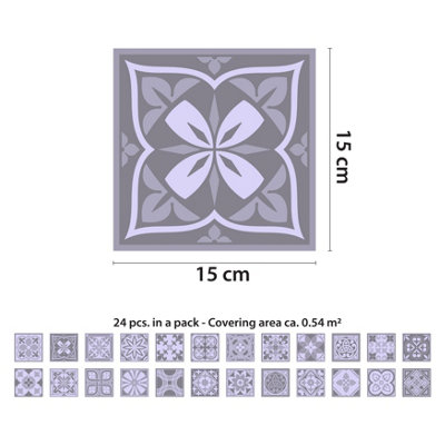 24 Pieces 15x15cm Purbeck Stone Tile Stickers - 4