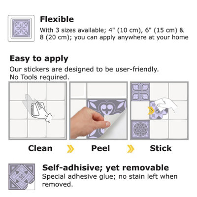 24 Pieces 15x15cm Purbeck Stone Tile Stickers - 5