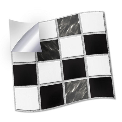 24 Pieces 15x15cm Small Marble Mosaic Tile Stickers Price Comparisons | Compare The Build