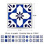 24 Pieces 15x15cm Spanish & Moroccan Blue Tile Stickers