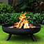24" Round Fire Pit Folding Patio Garden Bowl Outdoor Camping Heater Log Burner