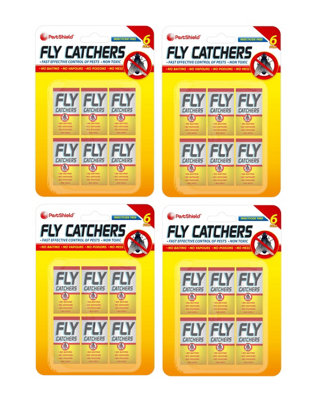 24 Sticky Fly Papers Catchers Flying Insect Trap Pest Control Pestshield