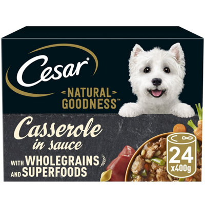 24 x 400g Cesar Natural Goodness Adult Wet Dog Food Tins Mixed Superfoods