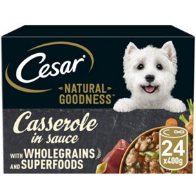24 x 400g Cesar Natural Goodness Adult Wet Dog Food Tins Mixed Superfoods