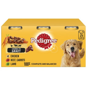 24 x 400g Pedigree Adult Wet Dog Food Tins Mixed Country Casseroles in Gravy