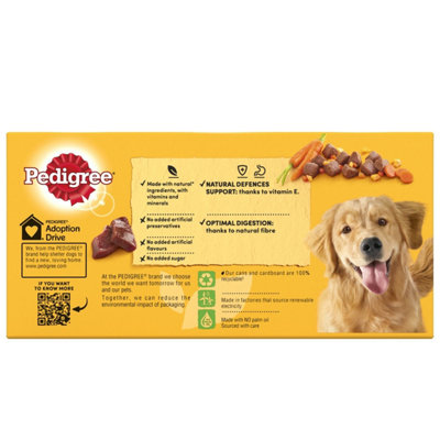 24 x 400g Pedigree Adult Wet Dog Food Tins Mixed Meaty Meals in Jelly Dog Can