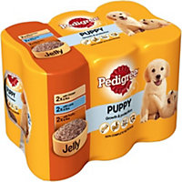 24 x 400g Pedigree Puppy Wet Dog Food Tins Mixed Selection in Jelly