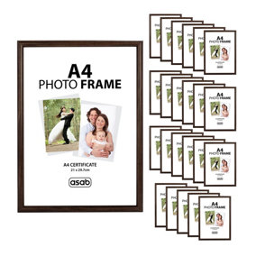 24 x ASAB A4 Photo Frame -  DARK BROWN WOODEN EFFECT