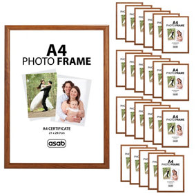 24 x ASAB A4 Photo Frame - LIGHT BROWN WOOD EFFECT