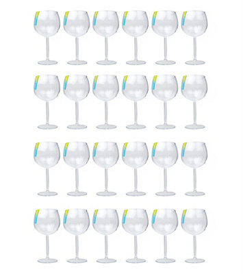 24 x gin cocktail glasses balloon clear plastic cup home BBQ summer