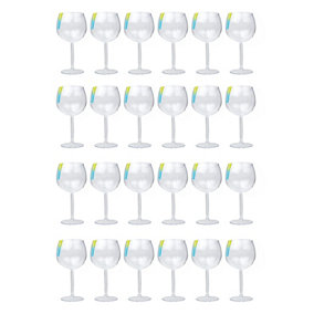 24 x gin cocktail glasses balloon clear plastic cup home BBQ summer party tableware drinks glasses outdoor gin glasses