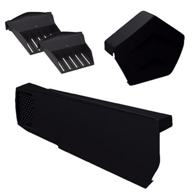 24 x Universal Black Dry Verge Units, Angeled Ridge Cap & 2 x Starter Closure Kits