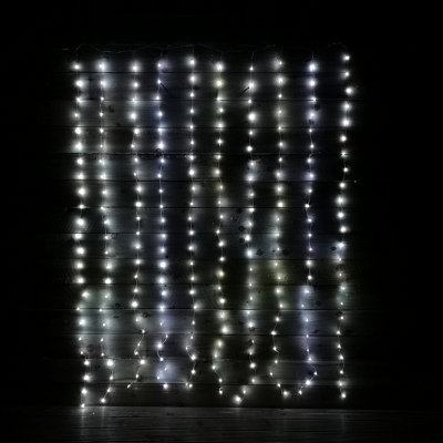 240 LED 2m x 1.5m Flexibright Curtain Indoor Outdoor Multifunction Christmas Lights with Timer in Cool White Price Comparisons | Compare The Build