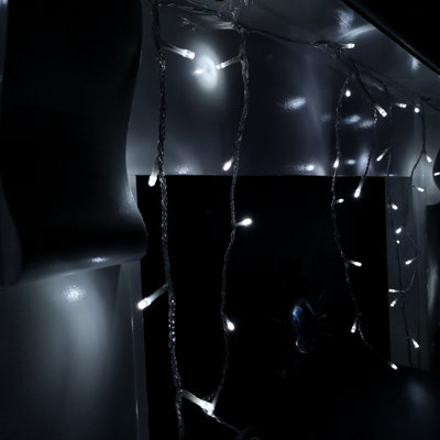 240 LED 5.8m Premier Christmas Outdoor Icicle Timer Lights Cool White