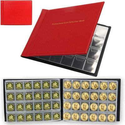 240 Pocket Coin Collection Album Blue Coin Collectors Book with Display ...