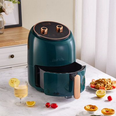 2400W 8L Family Size Green Knob Air Fryer with Timer,Non-Stick Removable Basket