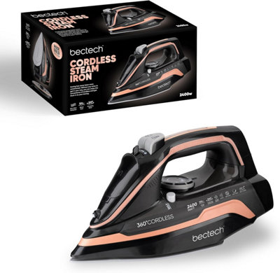 2400W Cordless Steam Iron with 320ml Large Capacity Water Tank Ceramic Non-stick