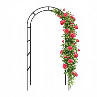 240CM Metal Garden Rose Arch - Heavy Duty Climbing Plant Support Frame