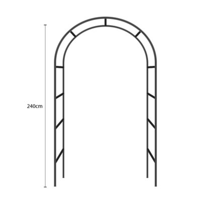 240CM Metal Garden Rose Arch - Heavy Duty Climbing Plant Support Frame