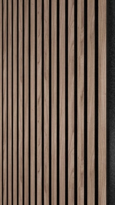 240cm x 60cm Acoustic Slat Wall Panel in Walnut