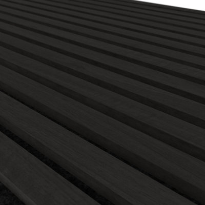 240cm x 60cm Acoustic Wood Slat Wall Panel in midnight black