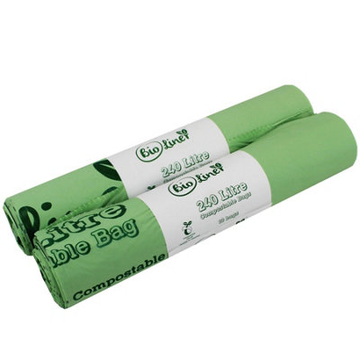 240L Bioliner Compostable Large Wheelie Bin Bin Liners - 2 Rolls