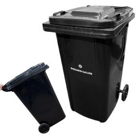 240L Black Wheelie Bin Outdoor Household Commercial Industrial Council Size Bins Standard Size Wheel Bin for Trash and Rubbish