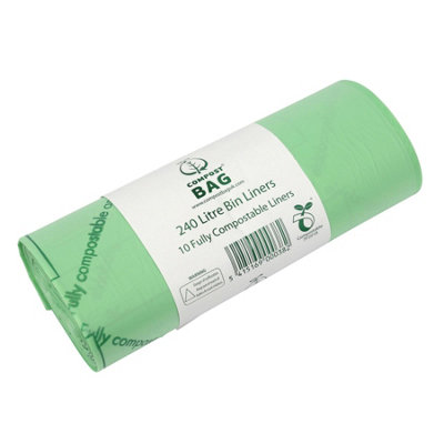 240L Compost Bag Compostable Bin Liners (Large Wheelie Bins) - 1 Roll