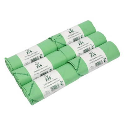 240L Compost Bag Compostable Bin Liners (Large Wheelie Bins) - 6 Rolls