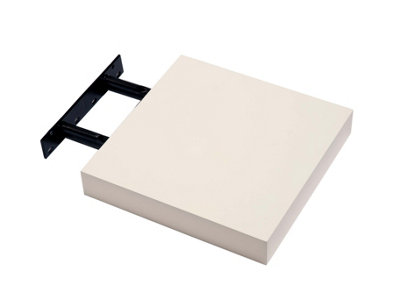 240mm floating hudson shelf kit, cream high gloss