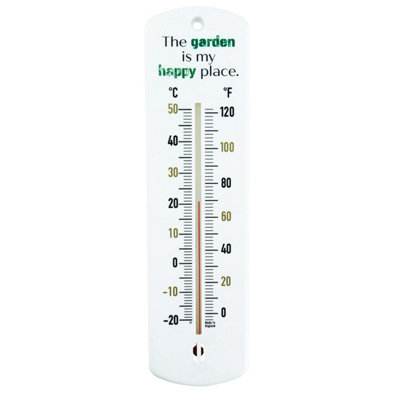 240mm Thermometer for Indoor or Outdoor use in Garden Greenhouse Shed Allotment (The garden is my happy place)