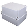 240x190x160mm IP56 PVC Junction Box, Plain Sides with Stainless Steel Screws