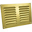 242 x 165mm Hooded Louvre Airflow Vent Polished Brass Internal Door Plate