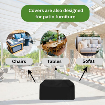 242x162x100cm Garden Furniture Cover Heavy Duty Oxford Fabric Outdoor Patio Table Cover for Chairs and Table - 3