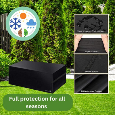 242x162x100cm Garden Furniture Cover Heavy Duty Oxford Fabric Outdoor Patio Table Cover for Chairs and Table - 4