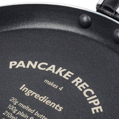 24cm Grey Pancake Pan Guaranteed Non Stick Crepe Pan with Recipe Imprinted Induction Suitable