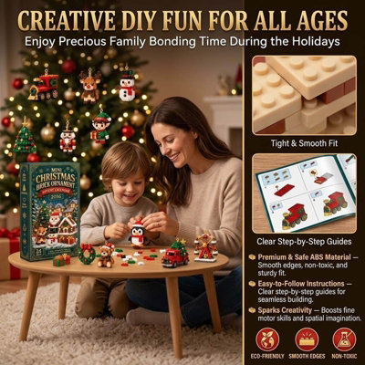 24Day 3D Mini Christmas Brick Ornament Advent Calendar, Buildable ...
